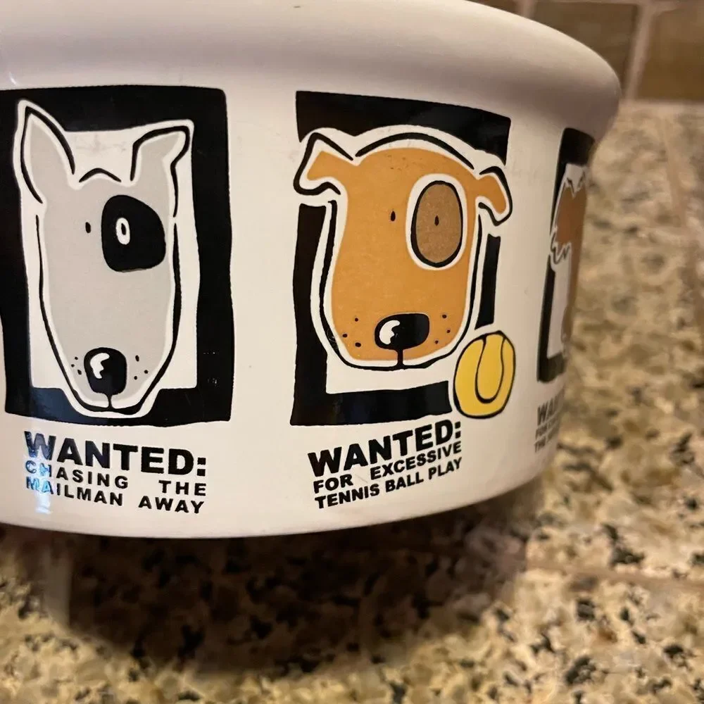 Mug Shots Signature Stoneware Dog Bowl 6 inch